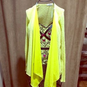 Chartreuse lightweight draping sweater